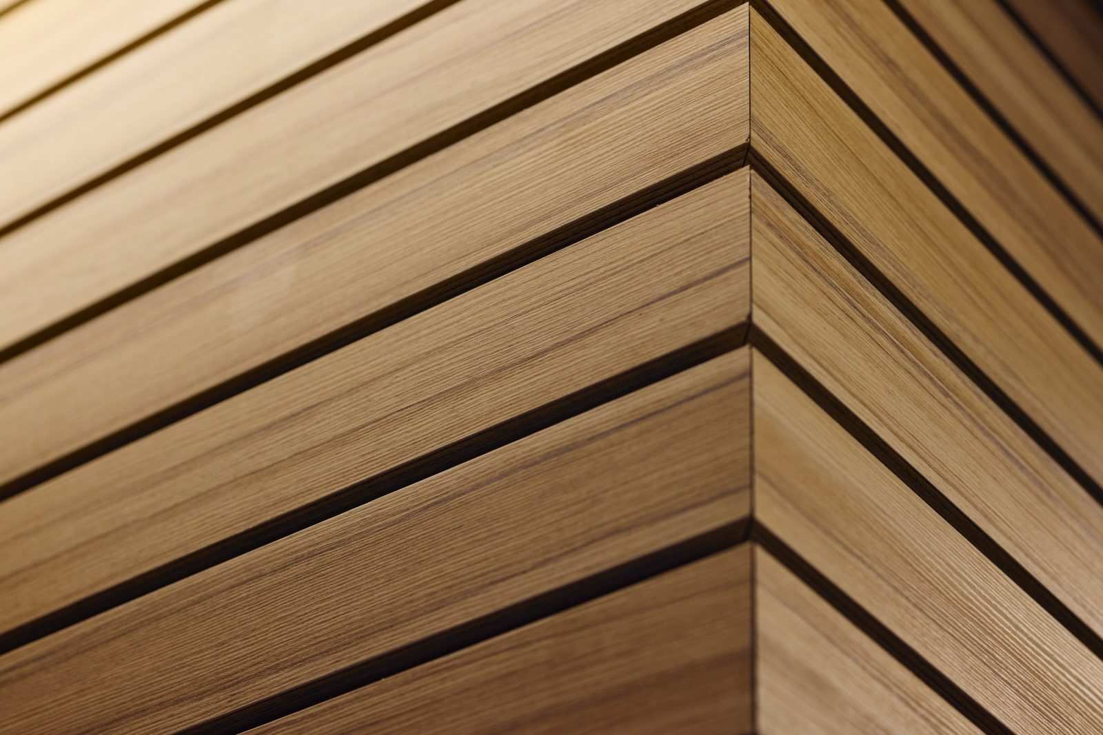 Close-up of wooden slats with natural grain texture.